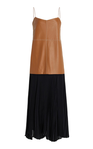 Piatta Vegan Leather-Georgette Midi Dress | Moda Operandi (Global)