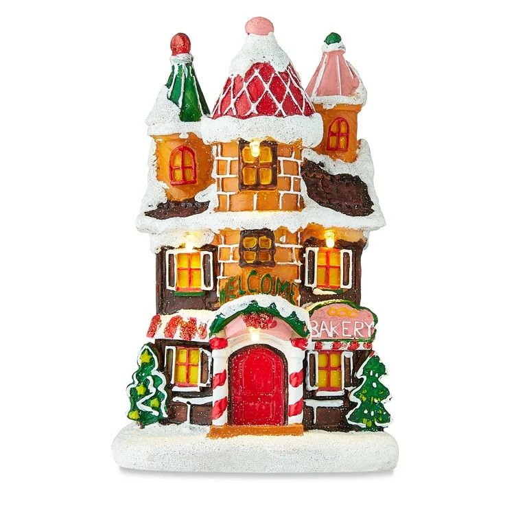 Christmas Village Light-Up Gingerbread House Bakery, 7 in, by Holiday Time | Walmart (US)