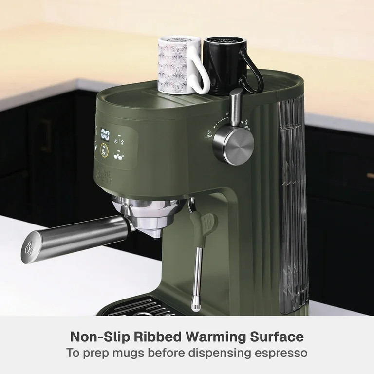 Thyme & Table Barista Mini Espresso Machine with 15-Bar Pressure and Steam Wand, Dusty Moss | Walmart (US)