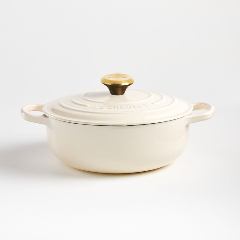 Le Creuset Signature 3.5-Qt. Cream Sauteuse Oven + Reviews | Crate and Barrel | Crate & Barrel