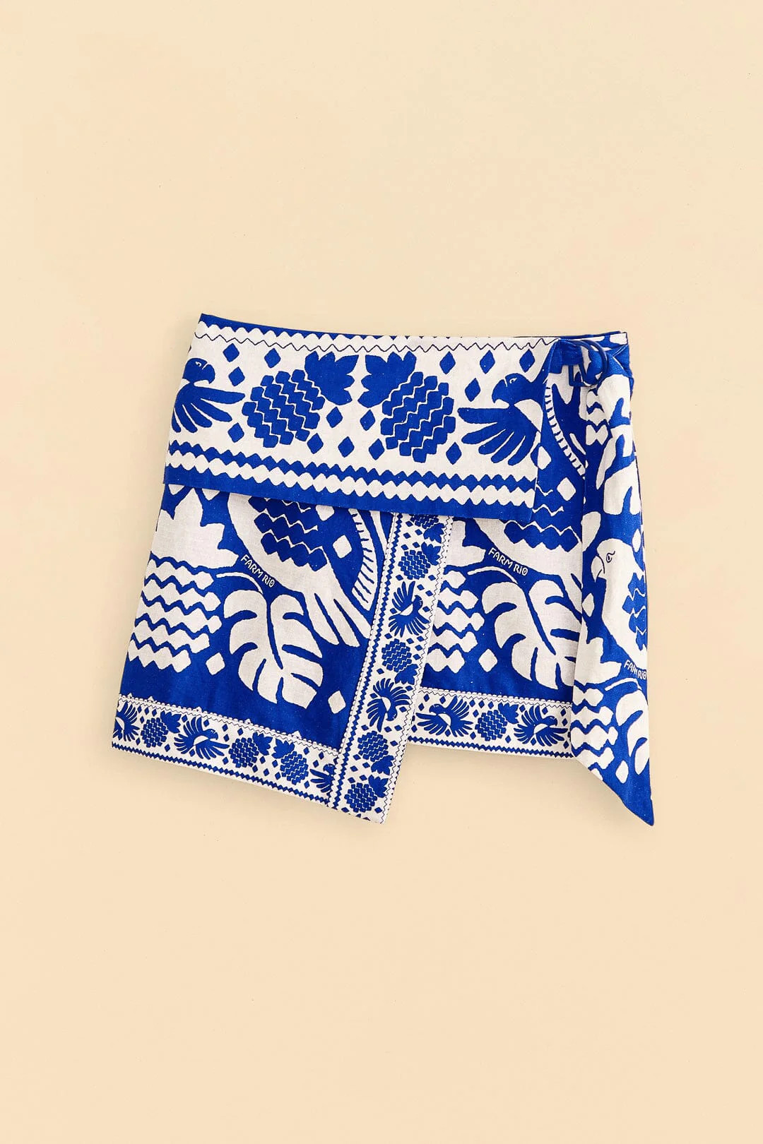 Navy Blue Jungle Scarf Mini Skirt | FarmRio (US)