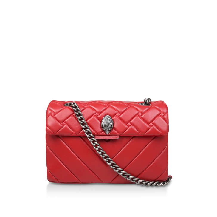 LEATHER KENSINGTON X BAG Red Leather Shoulder Bag by KURT GEIGER LONDON | Kurt Geiger (Global)