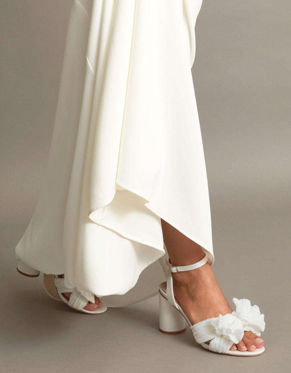 Block Heel Bow Heeled Sandals Ivory | Monsoon (UK)