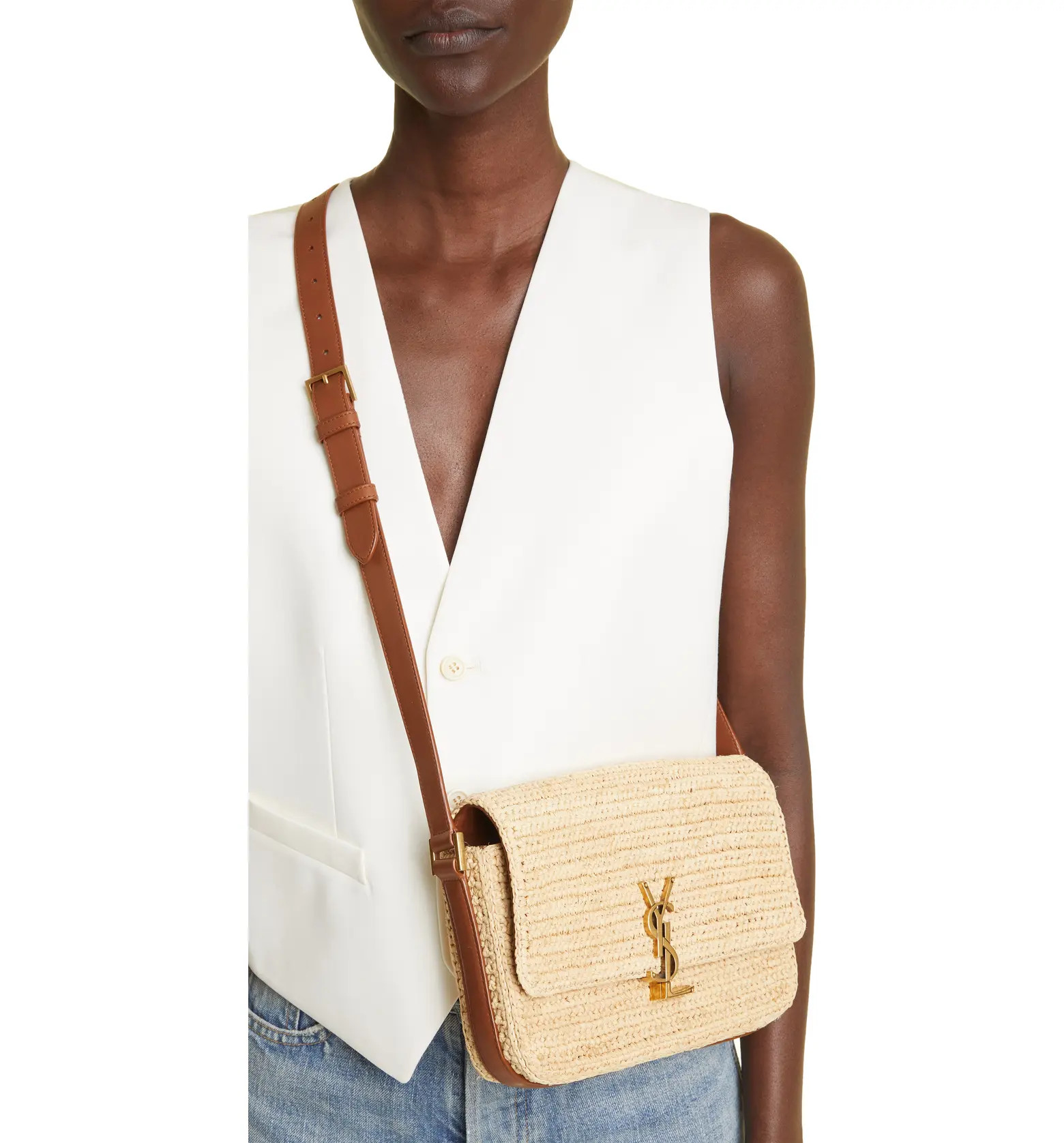 Medium Solferino Raffia Shoulder Bag | Nordstrom