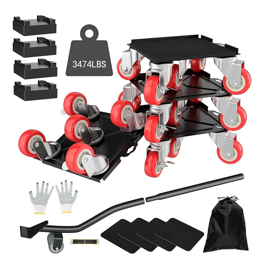 【Upgrade Large】 Furniture Dolly,Furniture Movers with 5 Wheels,Carbon Steel Panel Heavy Duty ... | Amazon (US)