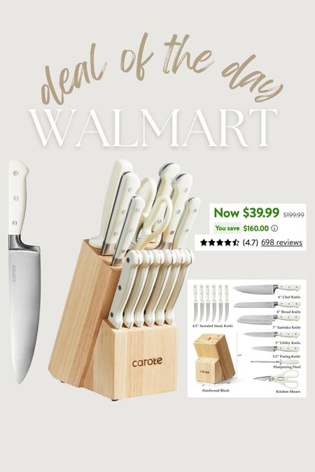 Major price drop on a top rated knife set at Walmart! 