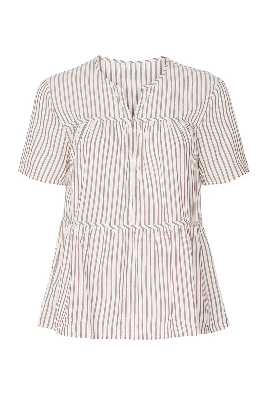 Dunfield Striped Popover Top | Rent The Runway