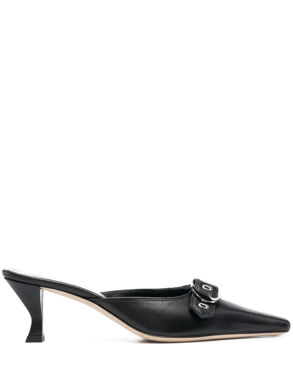 BY FAR Evelyn Leather Mules - Farfetch | Farfetch Global