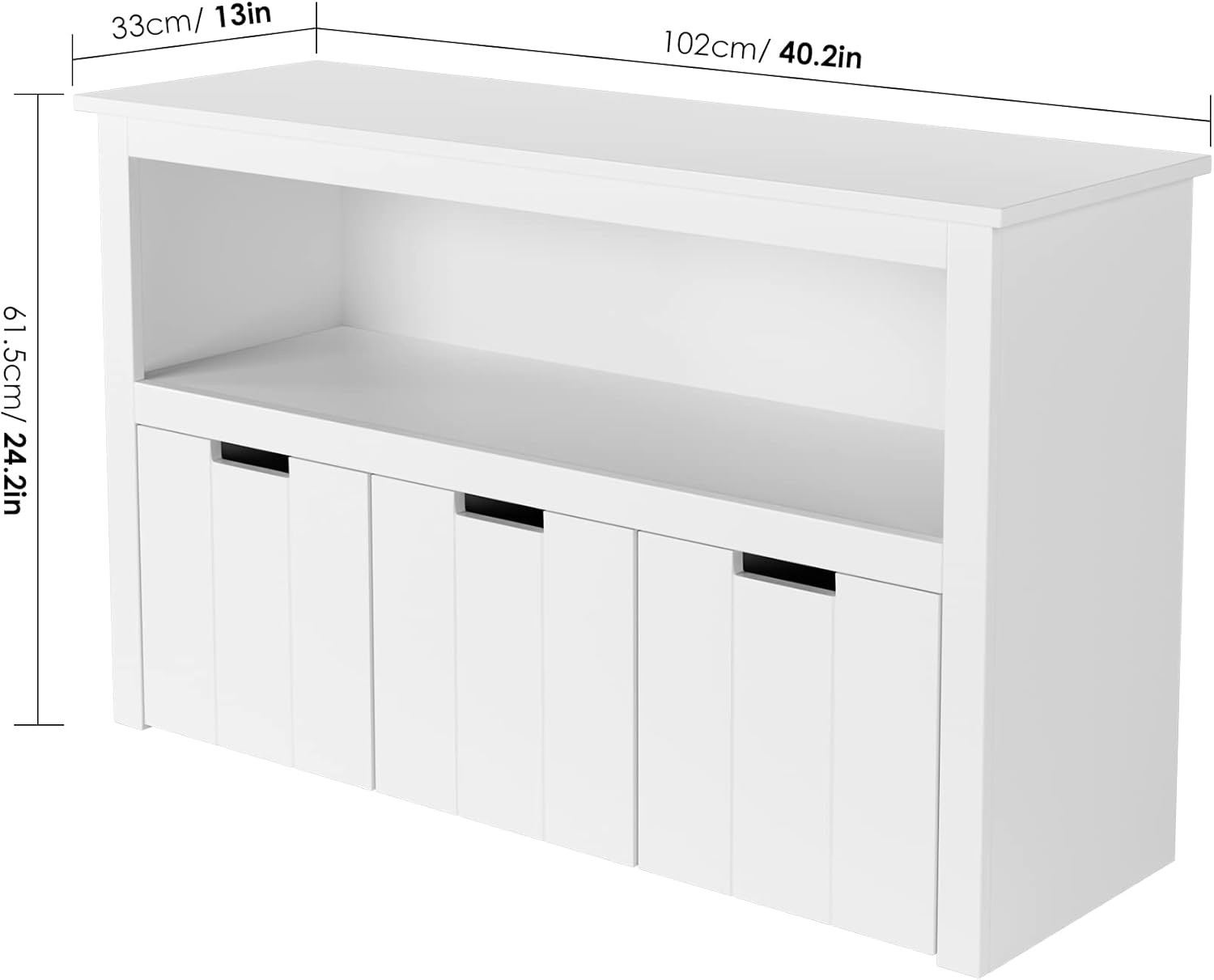 PUPL 3 Drawers Toy Storage Cabinet, Floor Storage Chest with 12 Hidden Wheels and Large Storage S... | Amazon (US)