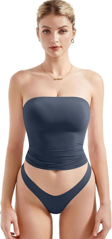 SUUKSESS Women Sexy Tube Top Summer Y2K Going Out Double Lined Basic Tank Top | Amazon (US)
