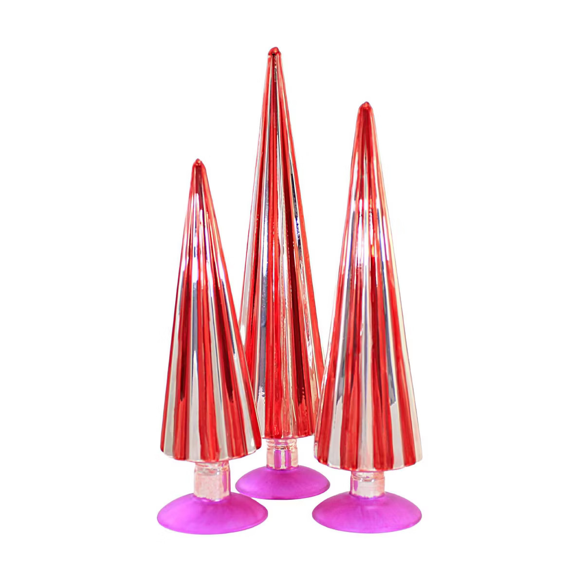 Christmas 14.5" Crimson Carnation Pleated Trees St/3 Home Decor Cody Foster  -  Decorative Sculpt... | Target