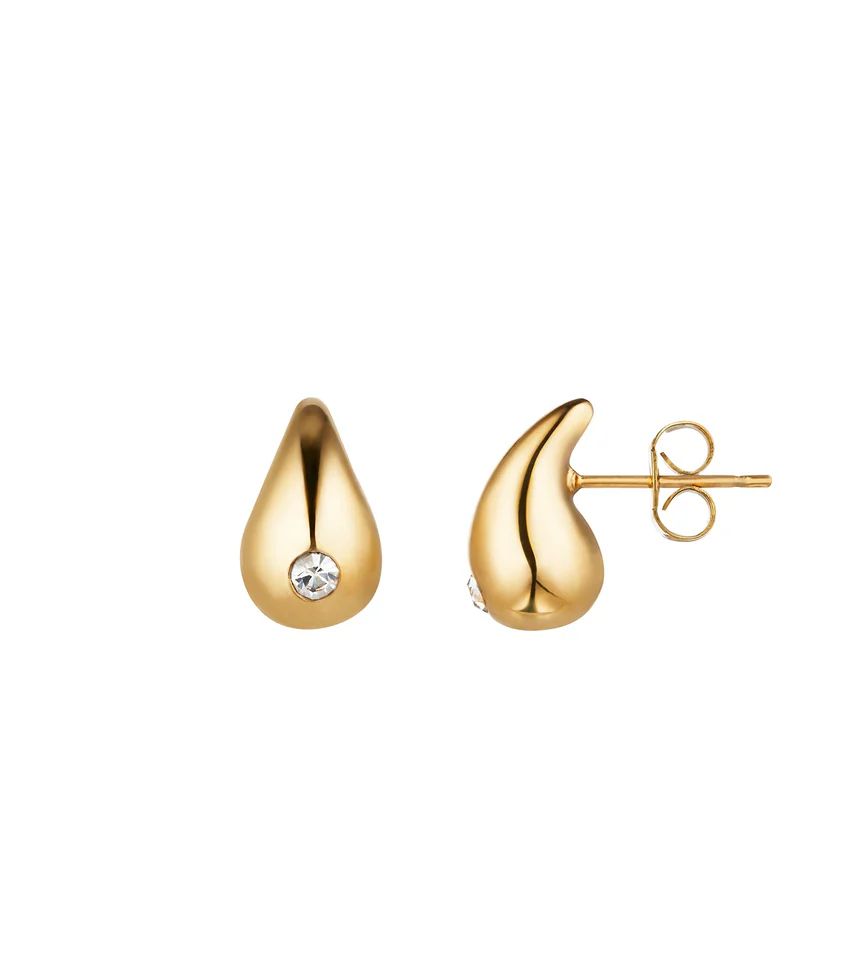 Crystal Teardrop Stud Earrings (Gold) | Abbott Lyon