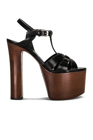 Saint Laurent Tribute Platform Sandals in Black | FWRD 