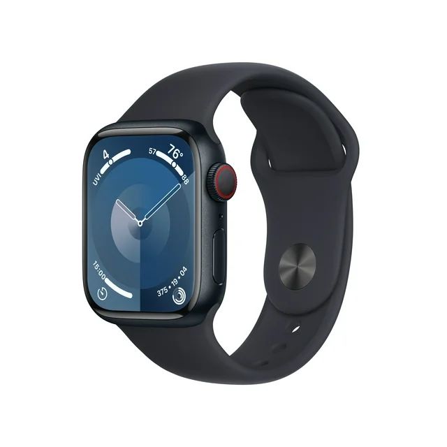 Apple Watch Series 9 GPS + Cellular 41mm Midnight Aluminum Case with Midnight Sport Band - M/L | Walmart (US)