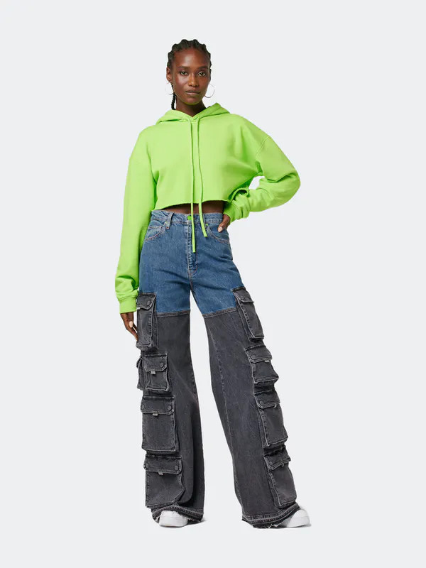 Hudson Jeans Janis High-Rise Wide Leg Cargo - Backstage - Grey - 30 | Verishop