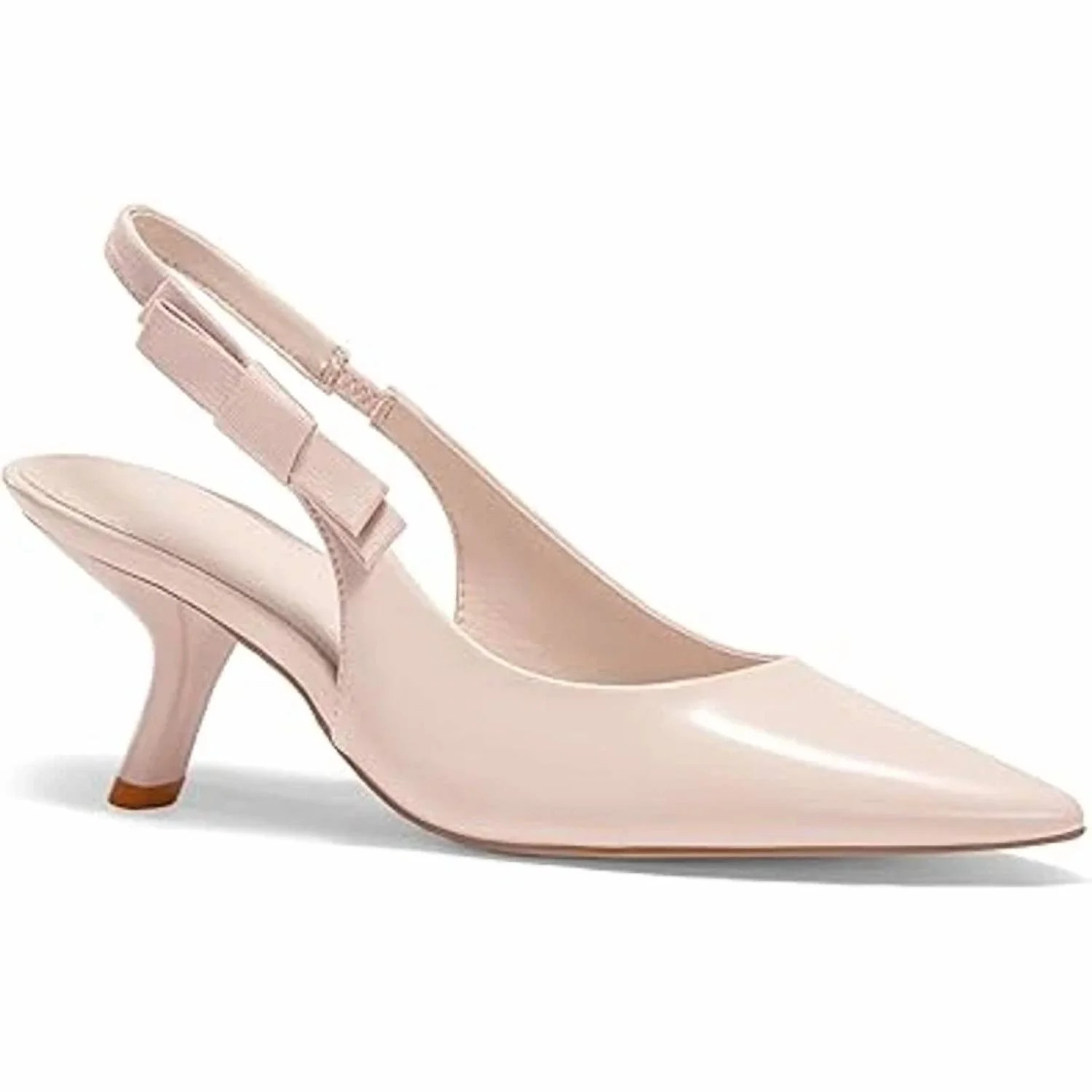 Women's Closed Toe Slingback Kitten Heels Shoes In Nude Tan | Shop Simon