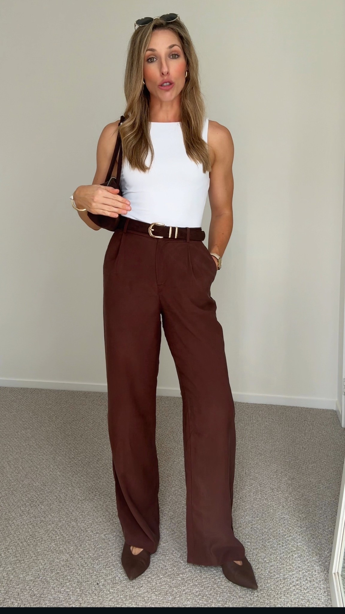 High waisted tailored pants + a fitted bodysuit 🤎

Simple pieces styled to feel more elevated

#LTKaustralia
