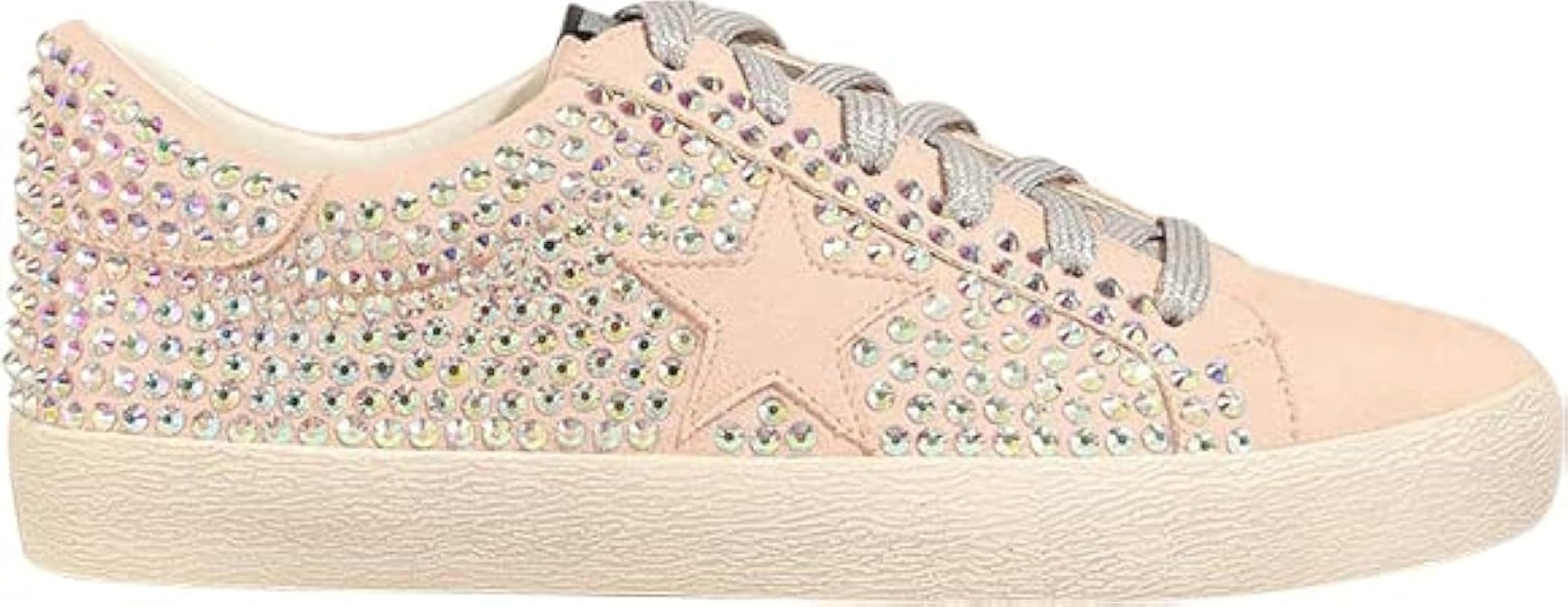 Mi.iM Joann Rubber Sole Lace-up Rhinestone Suede Star Sneakers | Amazon (US)
