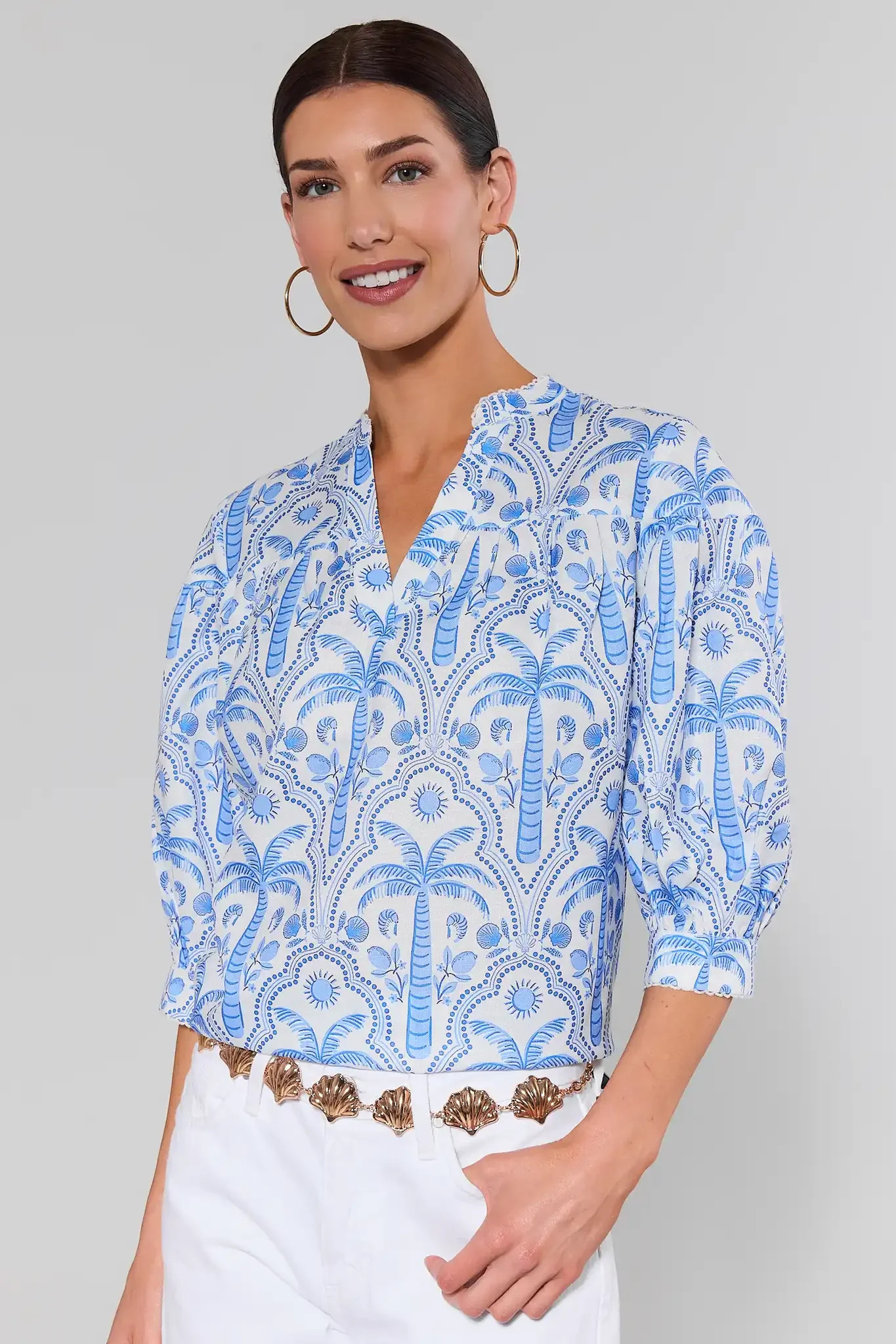 Kemble Palm Printed Top | Avara
