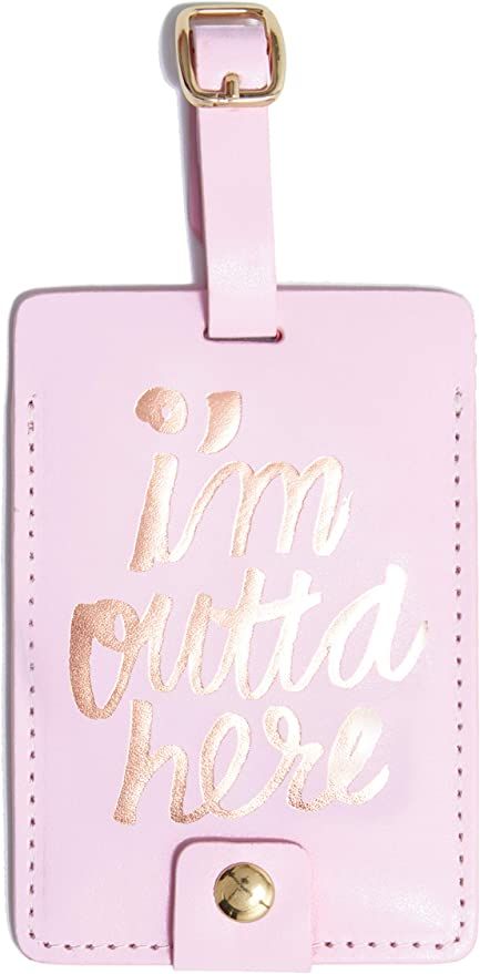Ban.do Women's The Getaway Luggage Tag, I'm Outta' Here (pink/metallic) | Amazon (US)