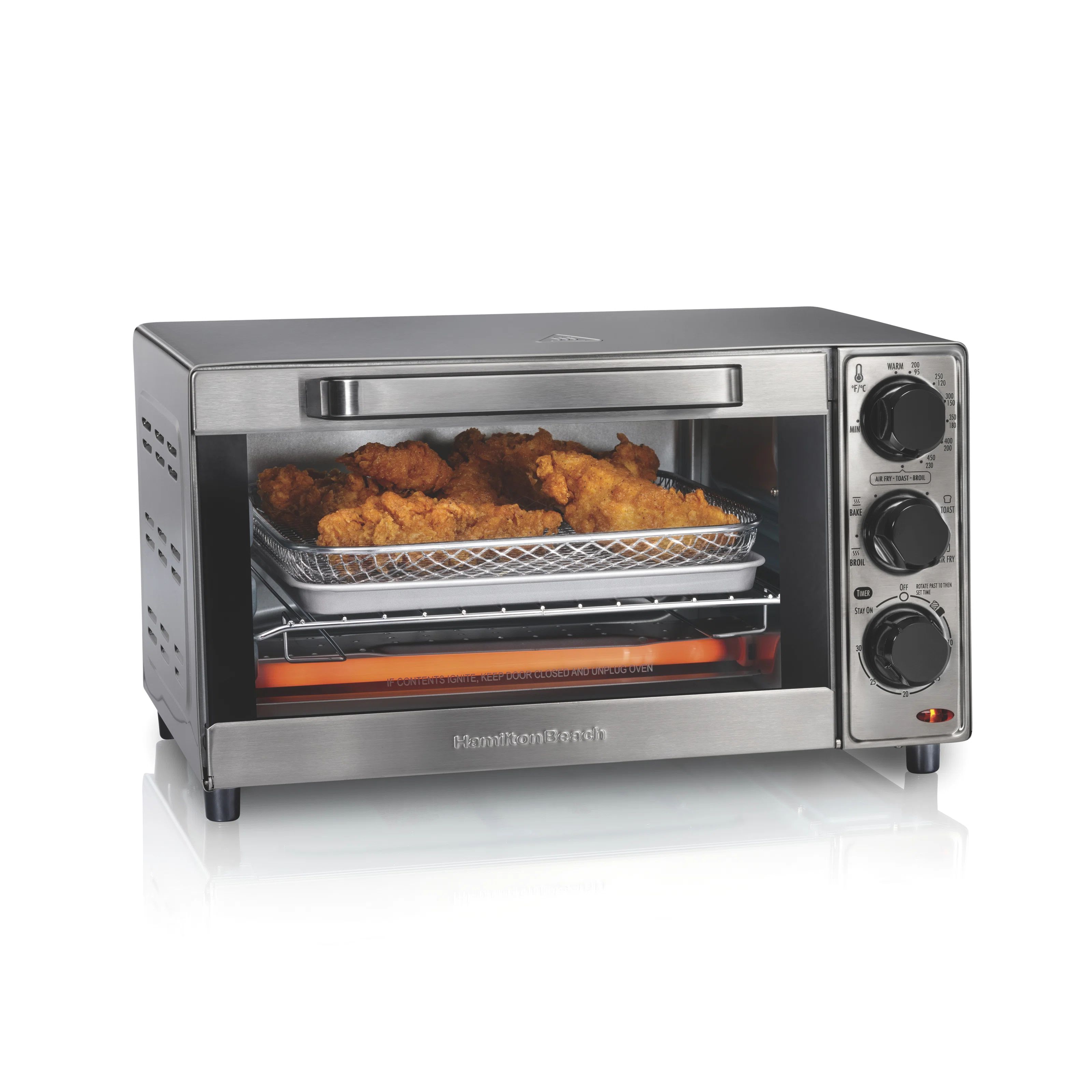 Hamilton Beach Sure-Crisp Air Fryer Toaster Oven 4 Slice Capacity Stainless Steel Exterior | Wayfair North America