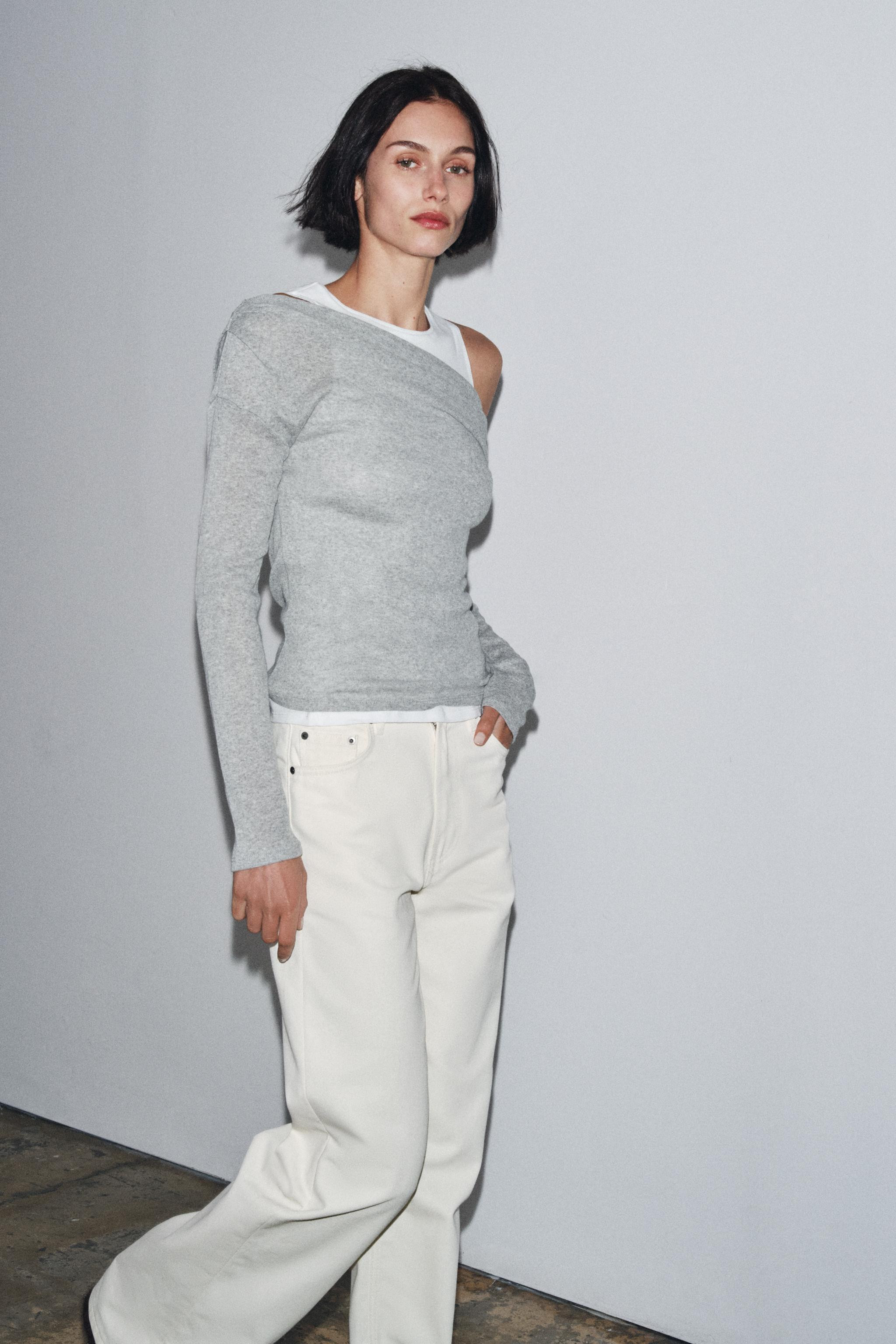 ASYMMETRIC LAYERED-EFFECT T-SHIRT | Zara UK