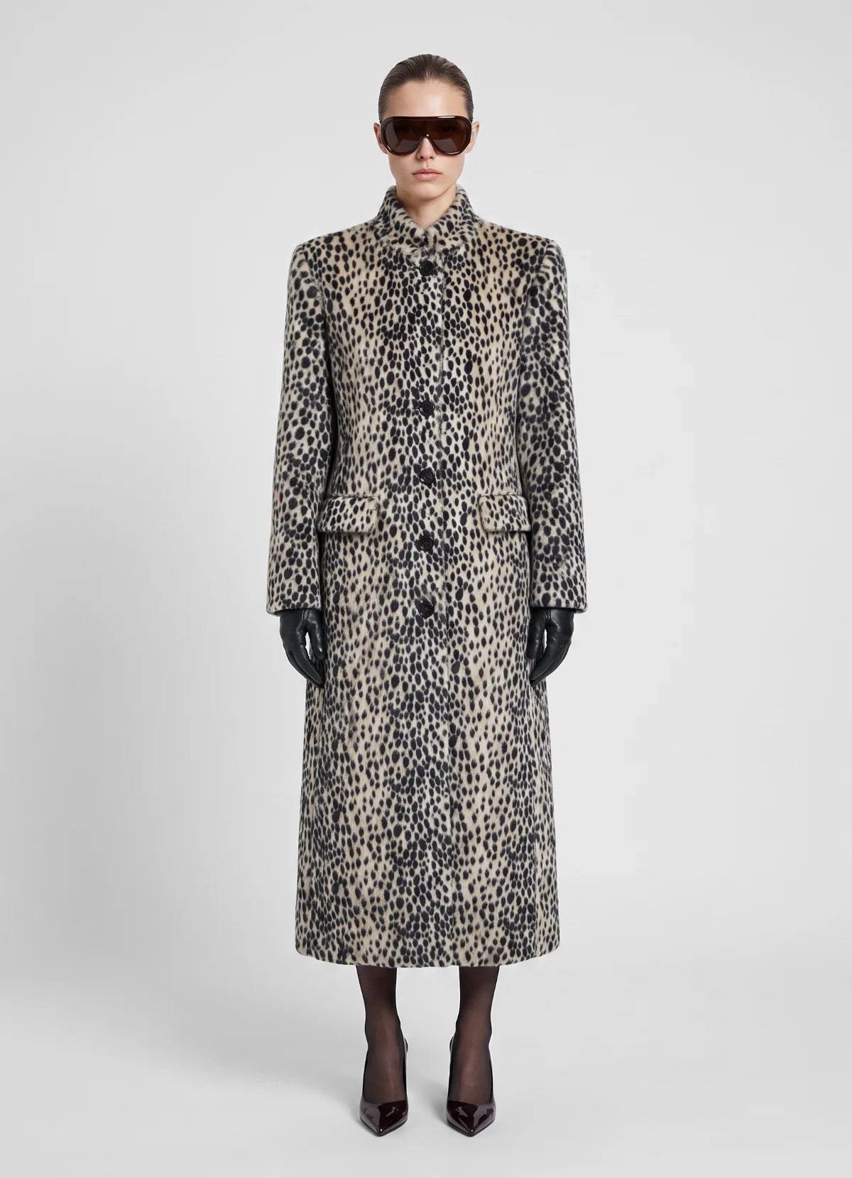 Dalmatian Faux Pony Hair Trench Coat | DE SAVARY LONDON