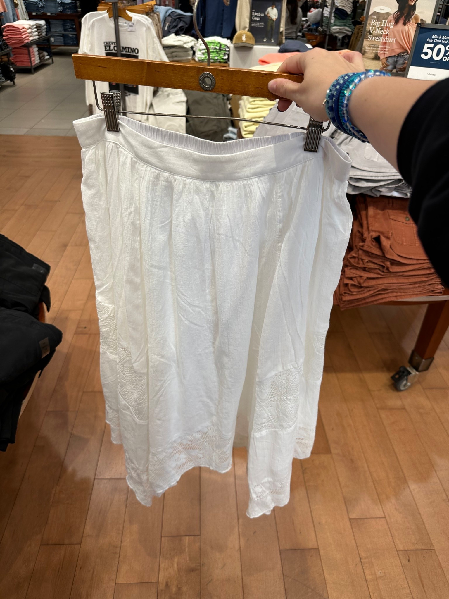 Love this white midi skirt with lace trim on the bottom! This is so adorable! Would be so cute for a country concert! Adorable for spring & summer! Ranges from sizes XXS-XXL! On sale for $41!

#LTKSaleAlert #LTKMidsize #LTKSpringSale