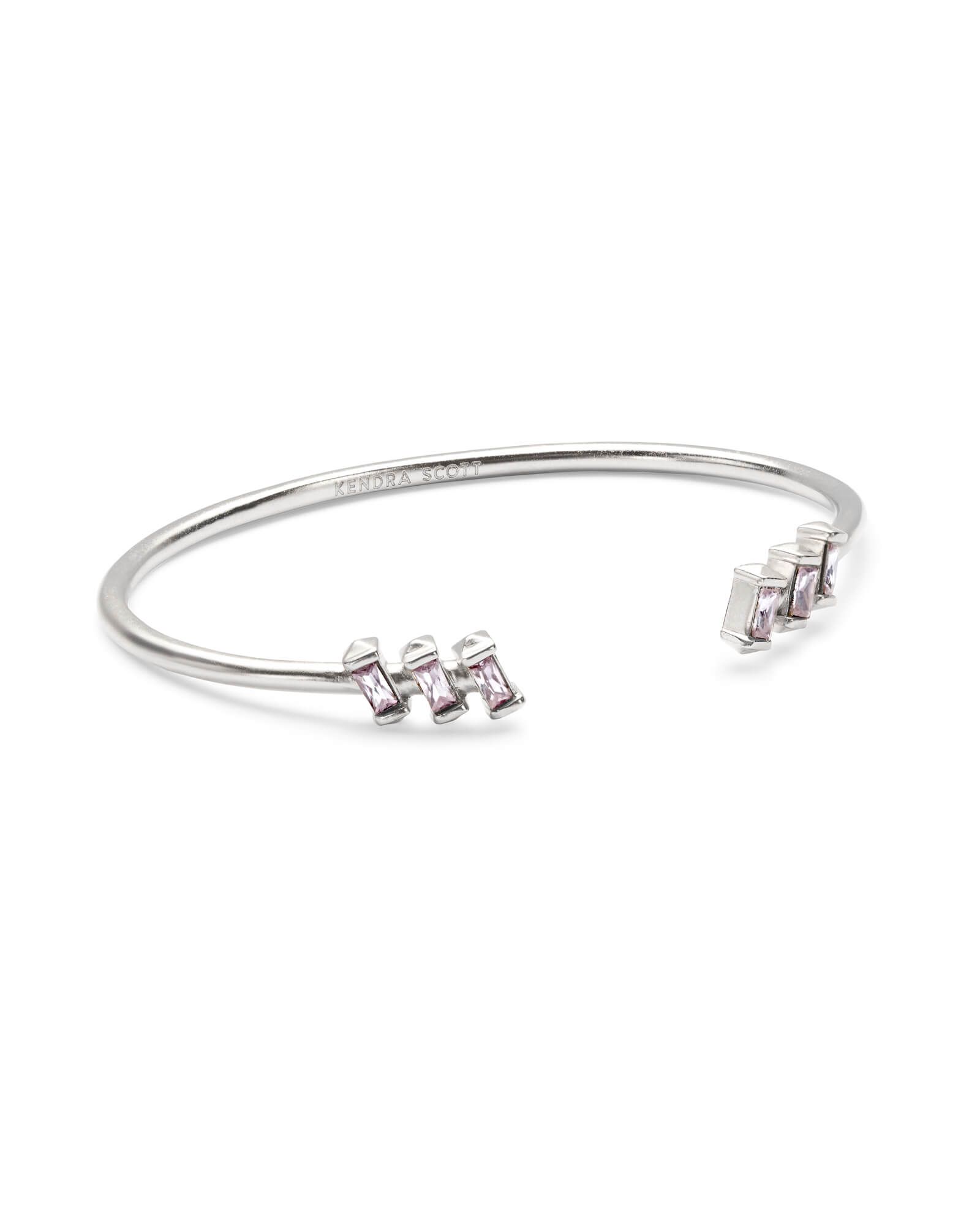 Amaya Silver Cuff Bracelet in Lilac Crystal | Kendra Scott