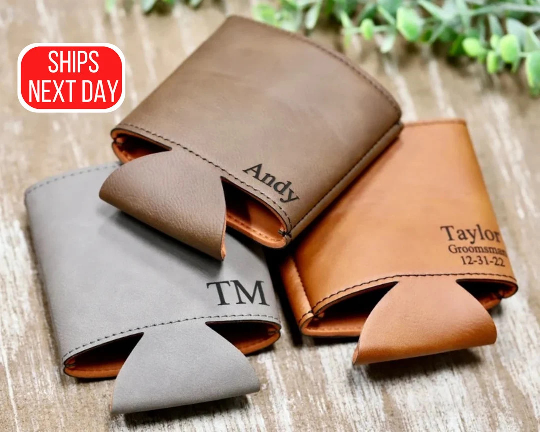 Groomsmen Can Cooler Holder, Groomsmen Gifts Personalized, Engraved Can Cooler, Beer Can Holder, ... | Etsy (US)