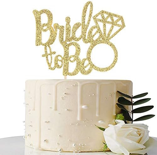 Gold Glitter Bride to Be Cake Topper - for Bridal Shower/Wedding Shower/Engagement/Bachelorette/H... | Amazon (US)