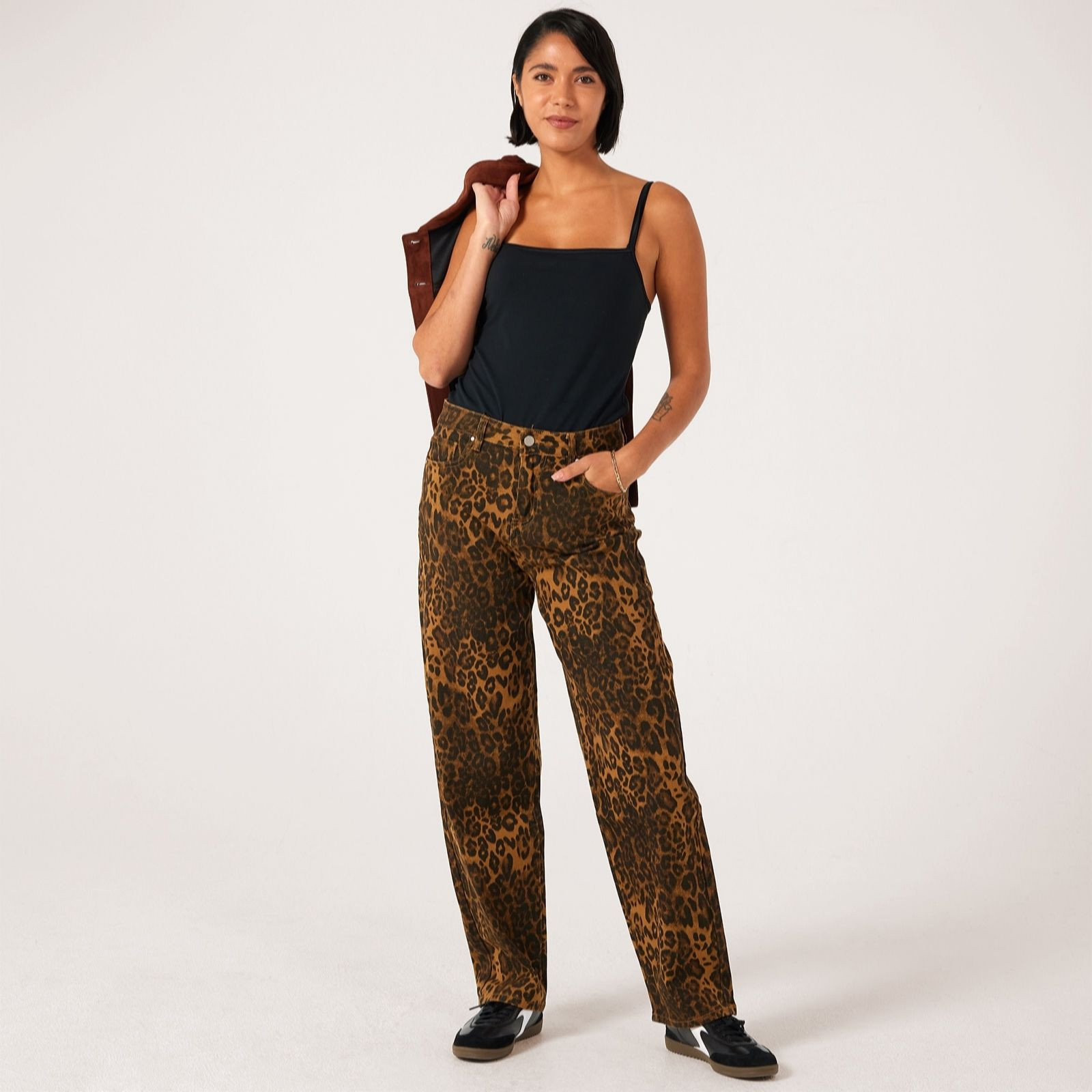 Izabel London Animal Print Jeans | QVC UK