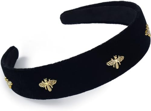 ZLSPTK Velvet Wide Headband for Women Girls Black Hairbands Bee Thin Hair Band Adult Cute Headban... | Amazon (US)