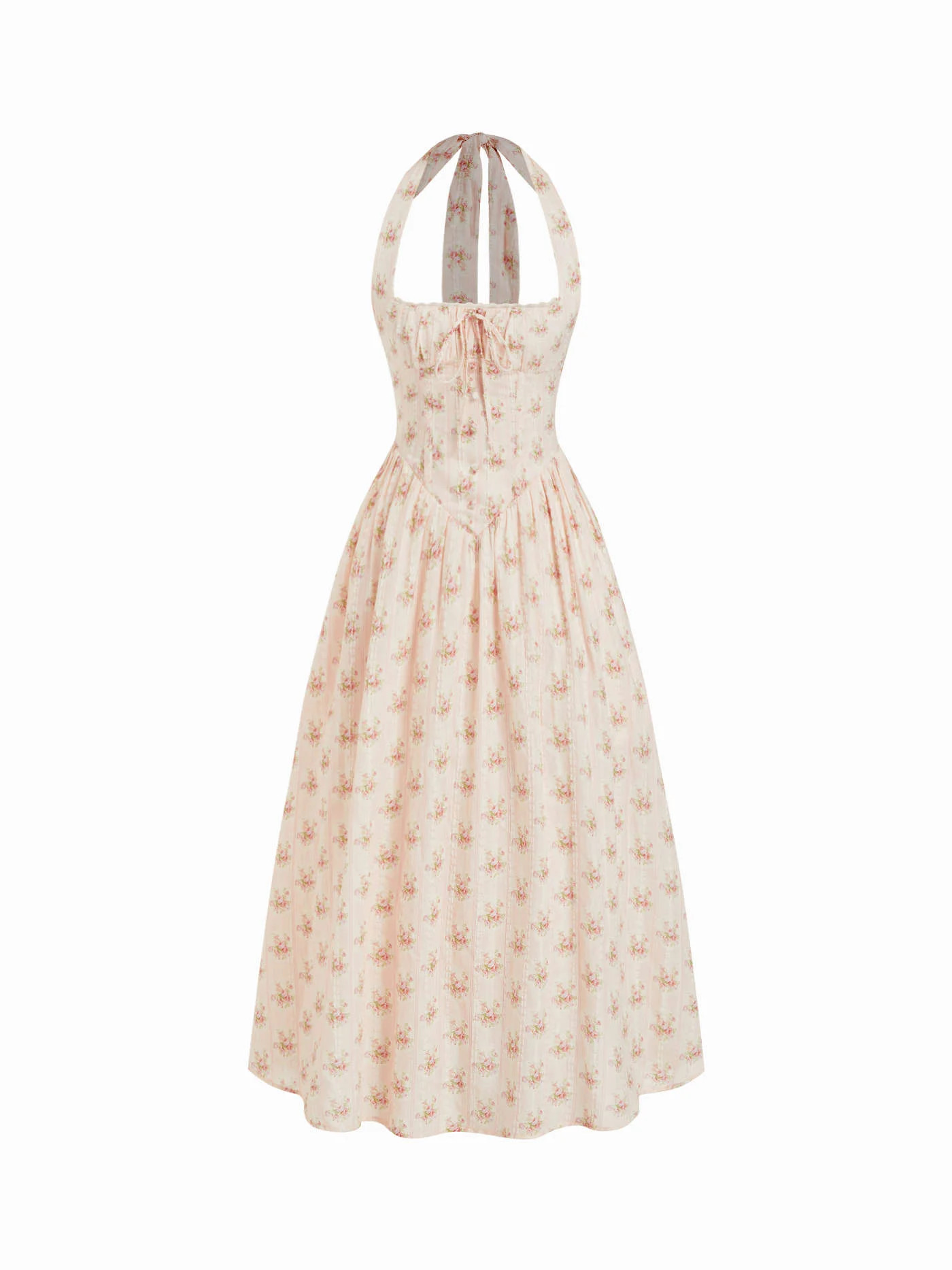 Cotton-blend Sculptural Sweetheart Ditsy Floral Lace Up Ruffled Maxi Dress \u00a355.002-Day Deliv... | Cider