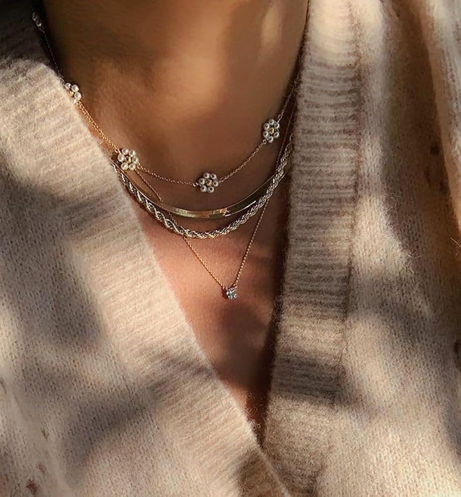 SmileBelle Pearl Necklaces for Women, Daisy Pearl Choker as Christmas Stocking Stuffers for Teens... | Amazon (US)