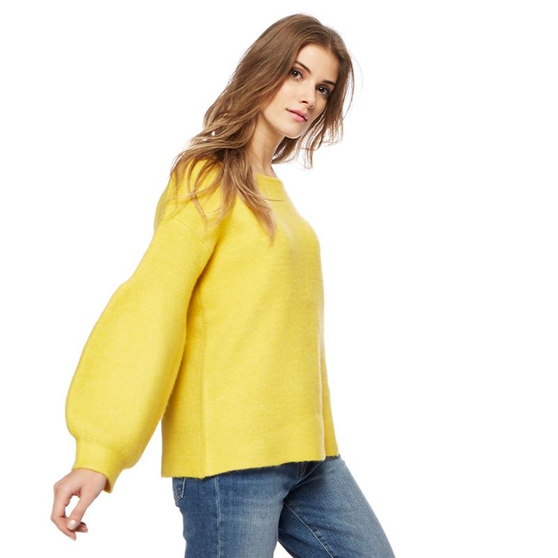 Red Herring - Yellow Balloon Sleeve Jumper | Debenhams UK