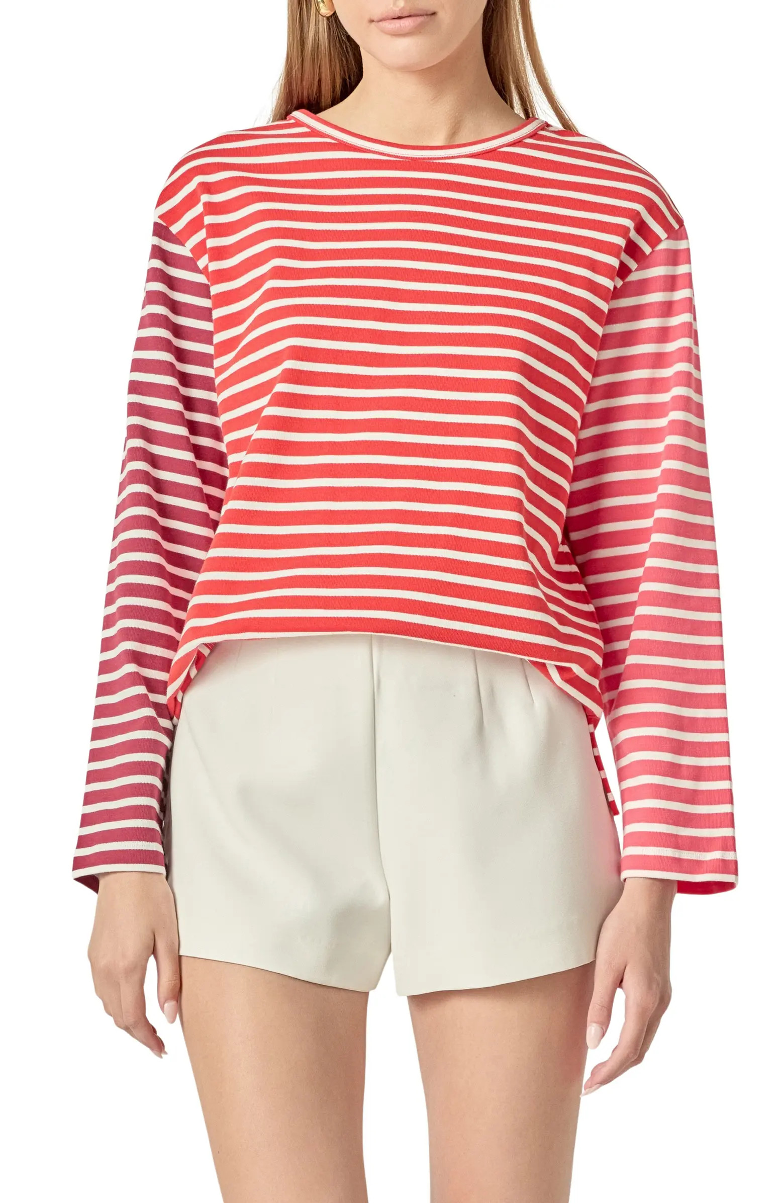 Colorblock Stripe Long Sleeve Cotton T-Shirt | Nordstrom