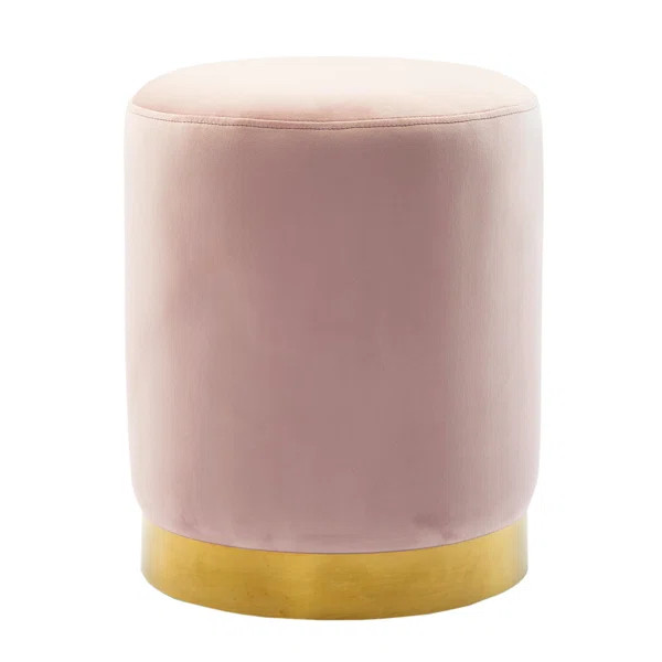 Vickey 15" Velvet Round Standard Ottoman | Wayfair North America