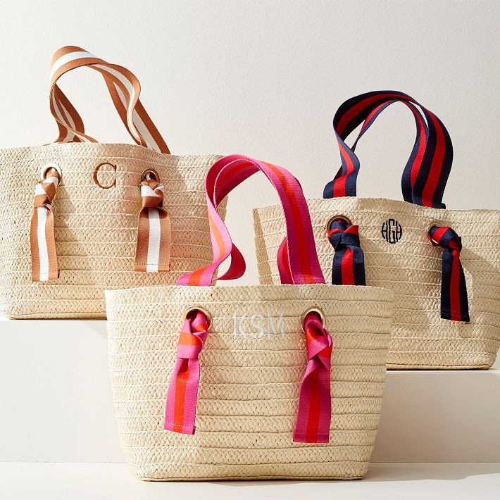 Ribbon Straw Beach Tote | Mark and Graham