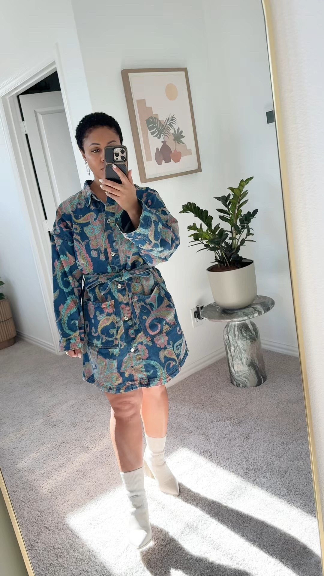 Denim pasley shacket