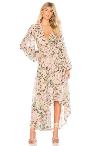 x REVOLVE Flora Maxi Dress in Nude Floral | Revolve Clothing (Global)