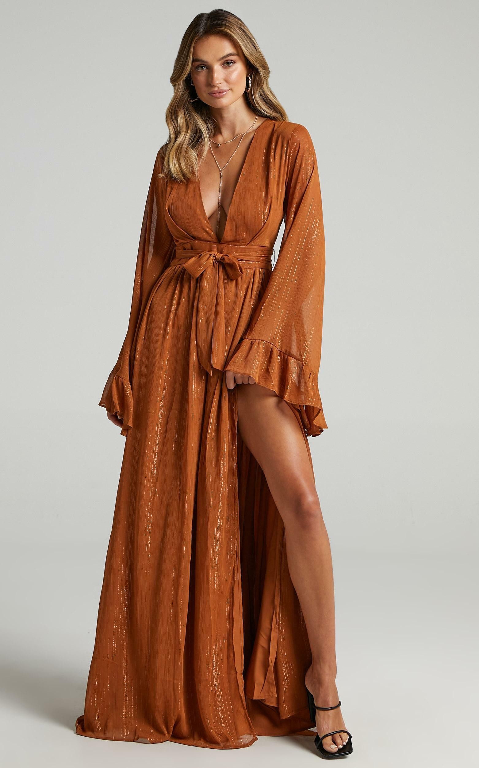 Dangerous Woman Maxi Dress in Rust | Showpo - deactived