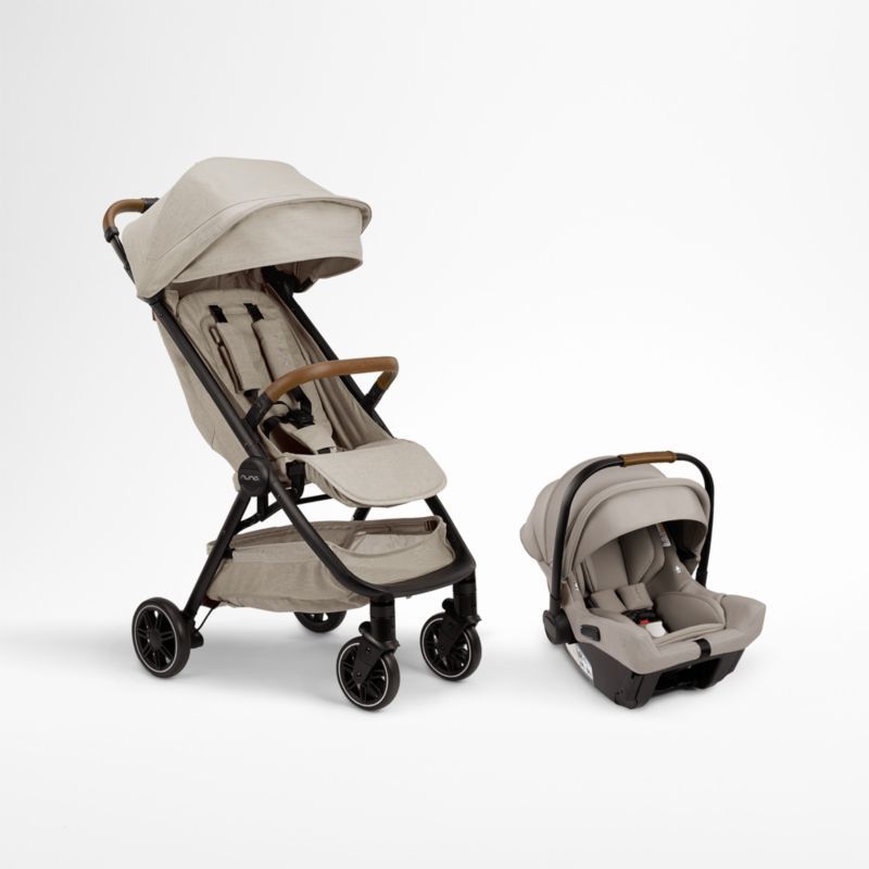Nuna PIPA Urbn Hazelwood Light Brown Baseless Baby Car Seat + TRVL Stroller Next Travel System + ... | Crate & Barrel