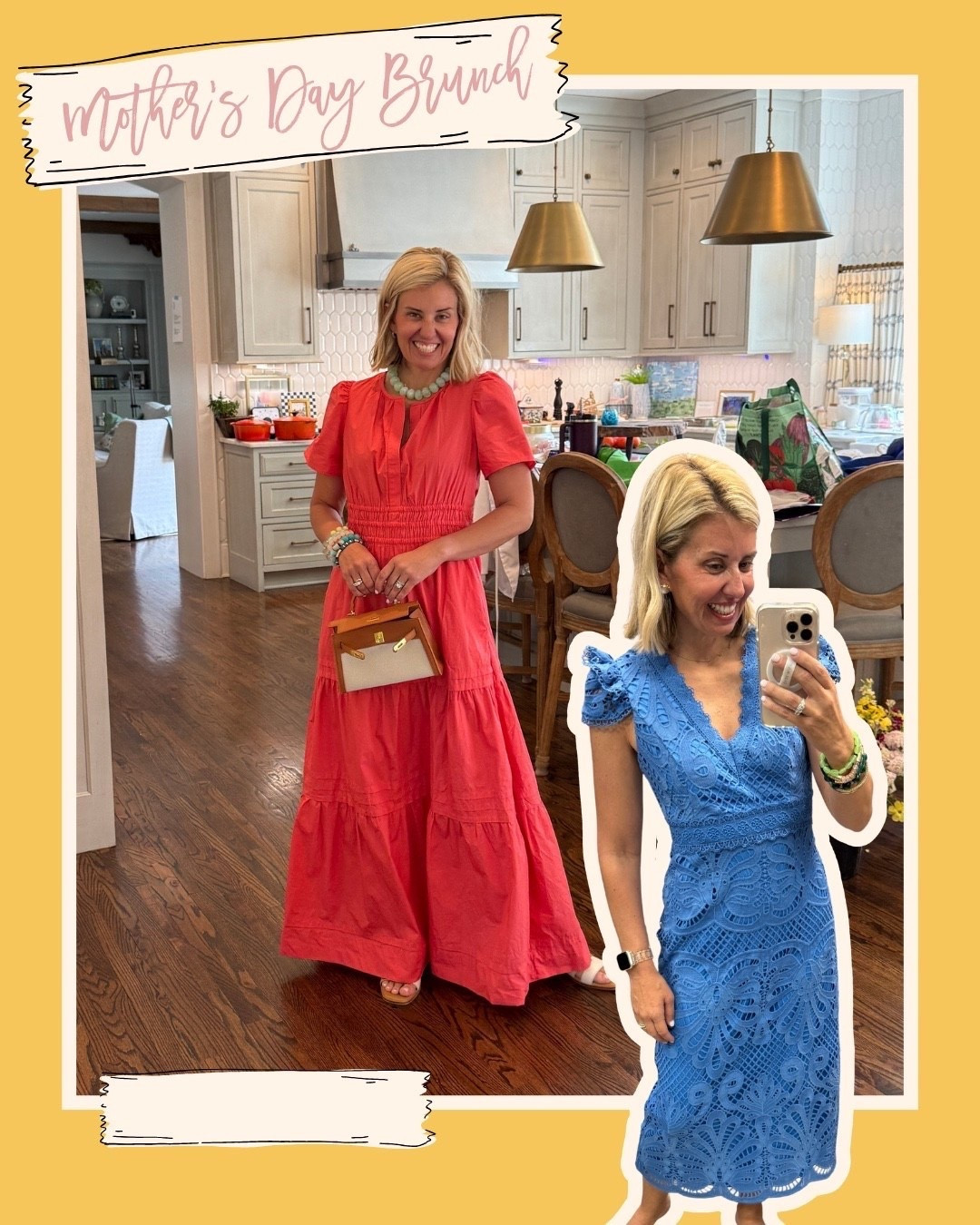 Brunch Ready! 
Coral Maxi - xs 
Blue Dress - xs
Sandals - 8 tts 
*Use Catherine20 at A+B

#LTKootd #LTKMothersDay #LTKmomlife