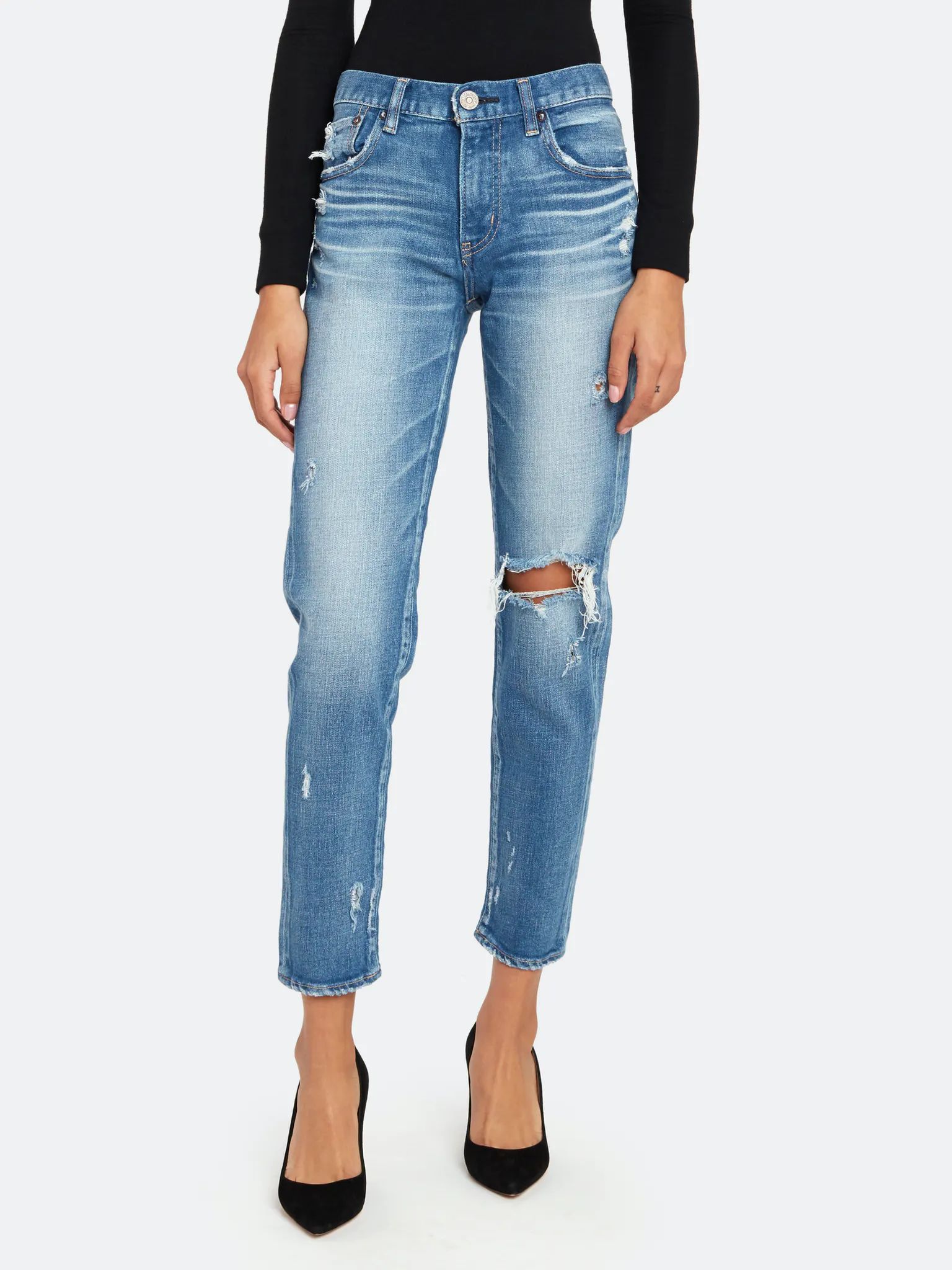 Helendale Mid Rise Deconstructed Ankle Skinny Jeans | Verishop