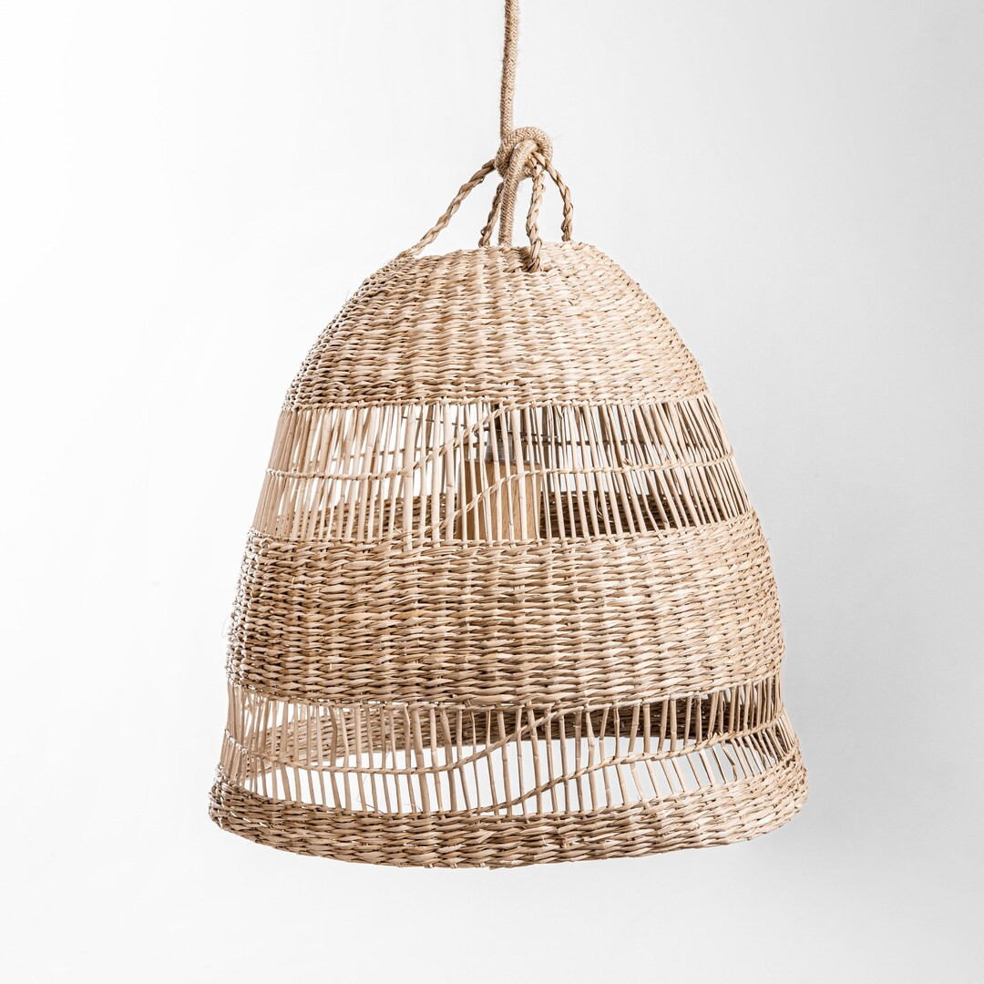 Carlo Seagrass Pendant Light - Bamboo Pendant Light, Boho Lamp, Rattan Furniture, Patio Pendant L... | Etsy (US)