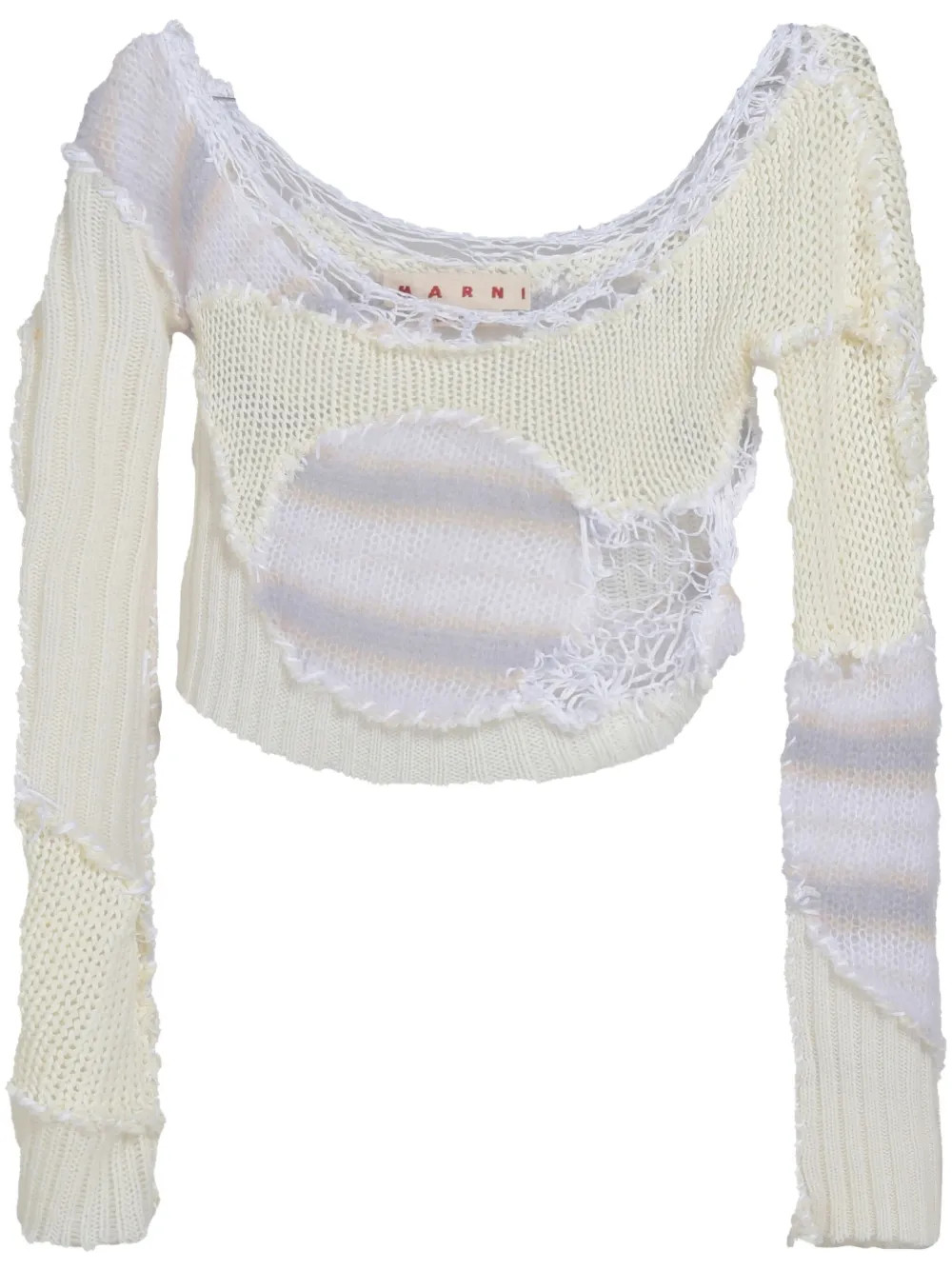 cropped distressed sweater | Farfetch Global