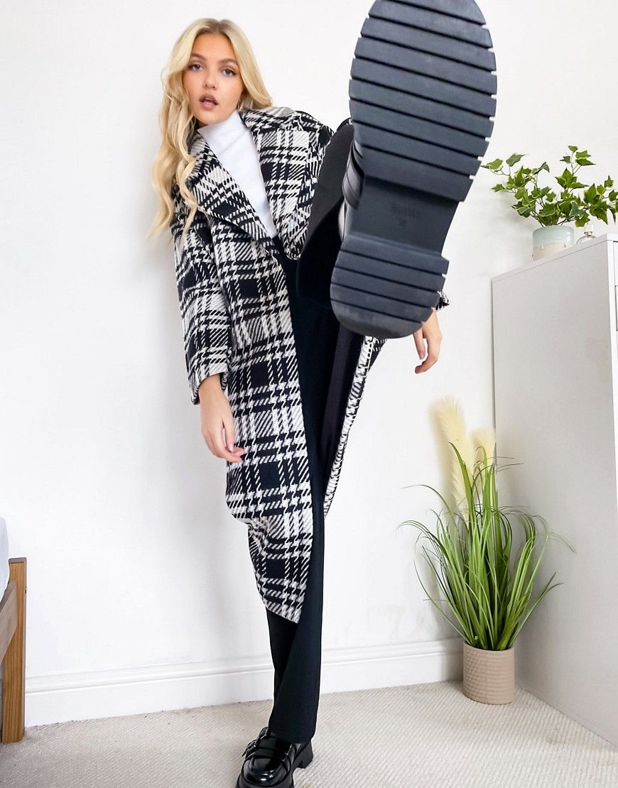 Only oversized wool coat in plaid-Multi | ASOS (Global)