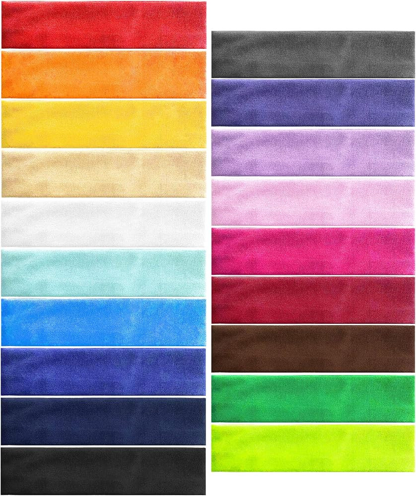 PorsMing Headbands Pack of 19 Exercise Bands Sweat Bands Hair Bands Elastic Stretch Head Wraps fo... | Amazon (US)