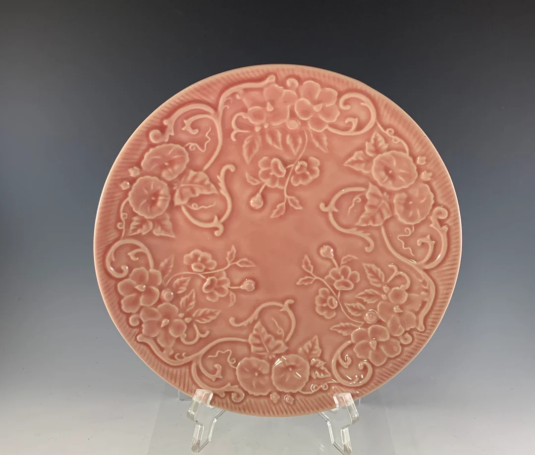 Bordallo Pinheiro Pink Floral Salad Plate - Etsy | Etsy (US)